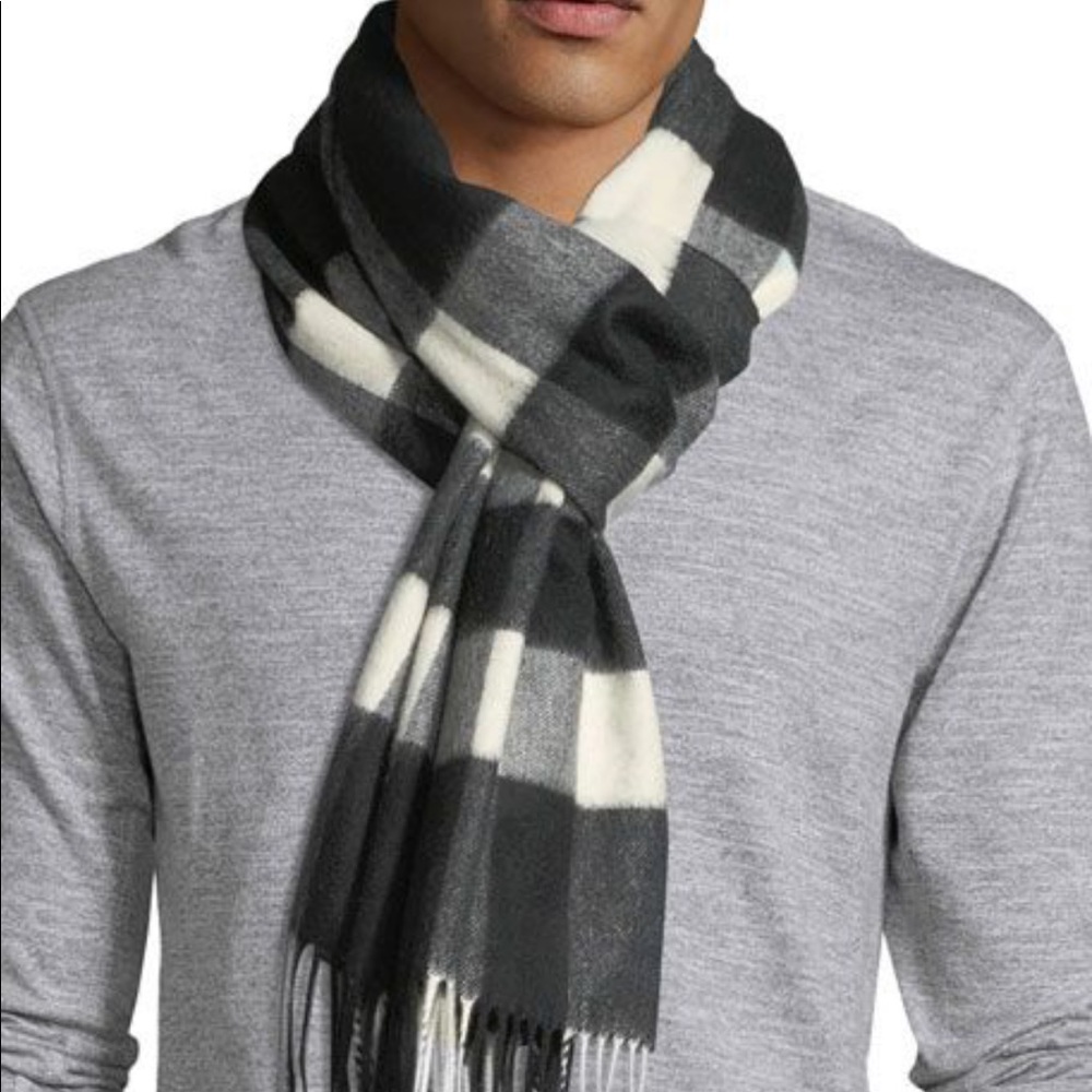 BURBERRY Mega Check Cashmere Scarf